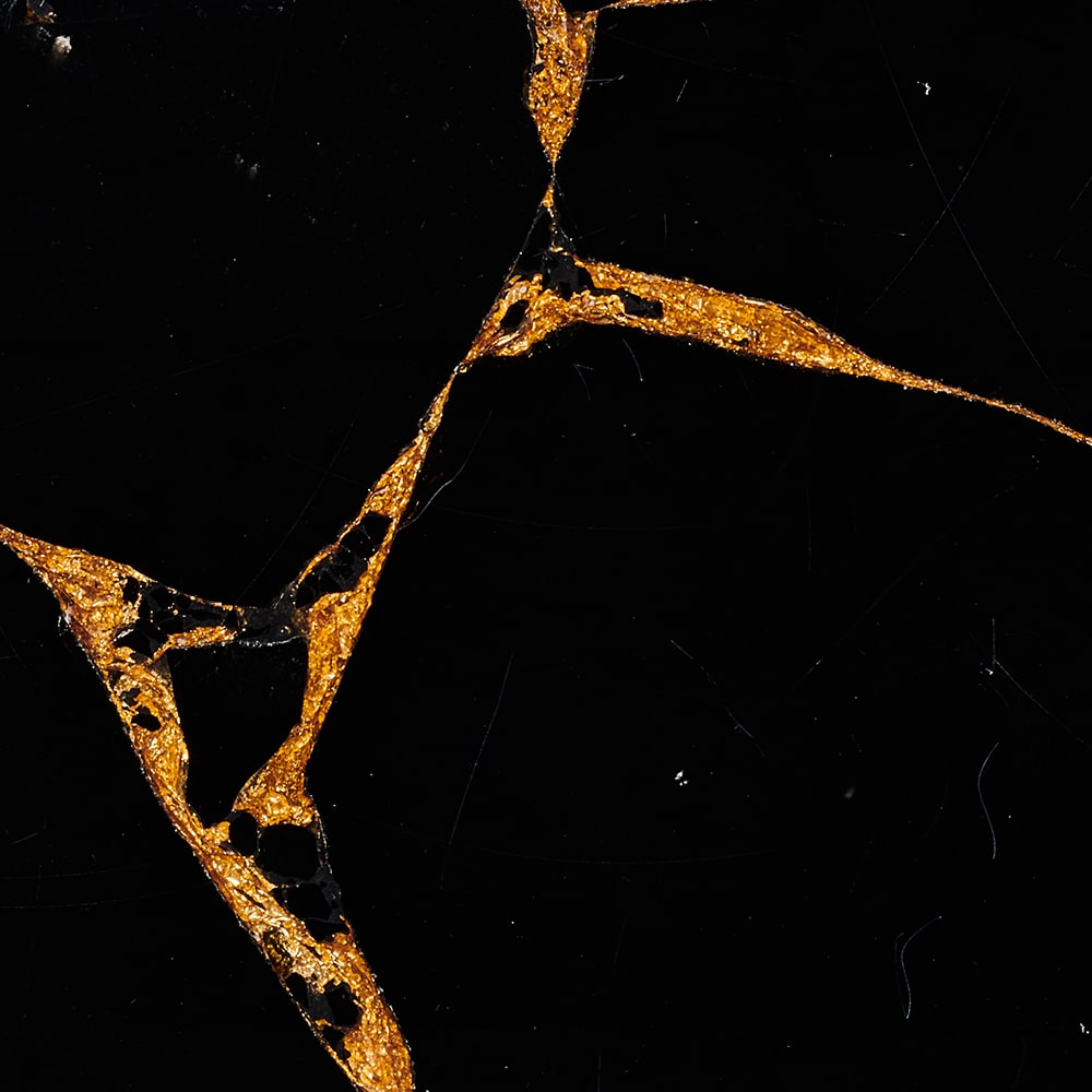 Black Obsidian with Gold Leaf Waste bin