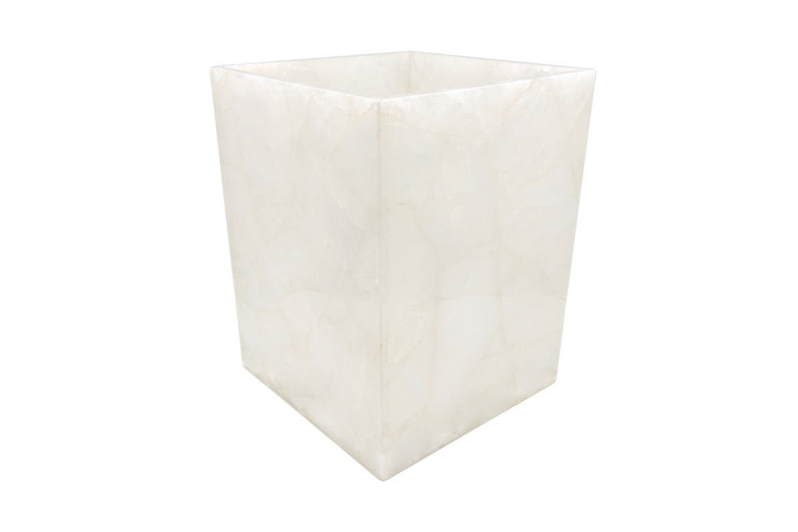 Milky White Quartz Waste bin