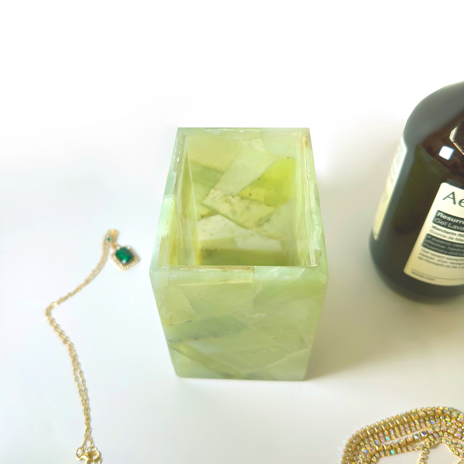 Jasmine Jade Rectangle Brush Holder