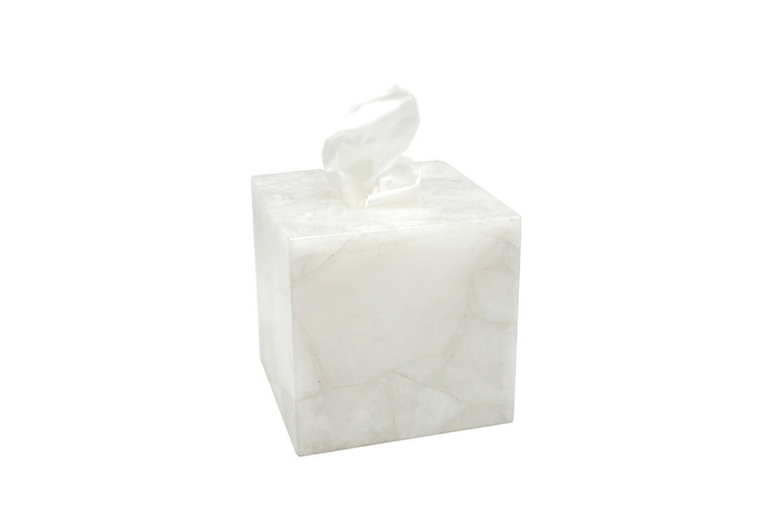 Snow White Quartz Tissue Box Cover