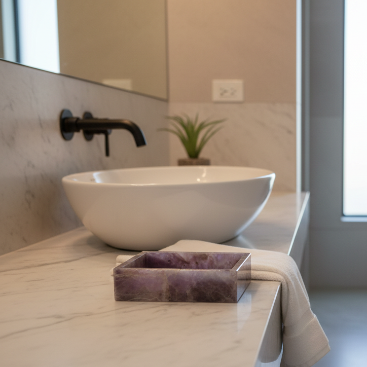 taj premium gemstone amethyst soap dish