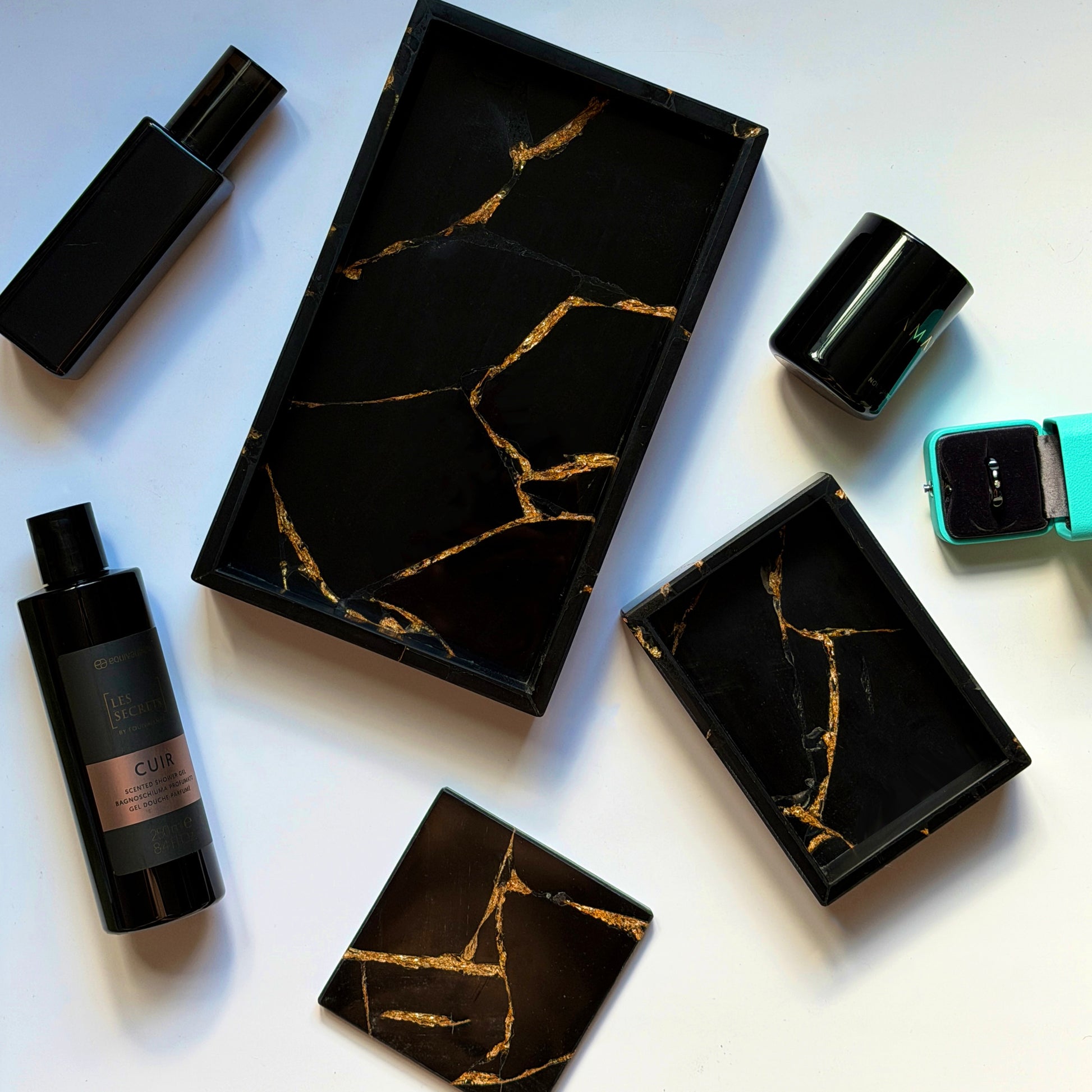 obsidian taj tray set