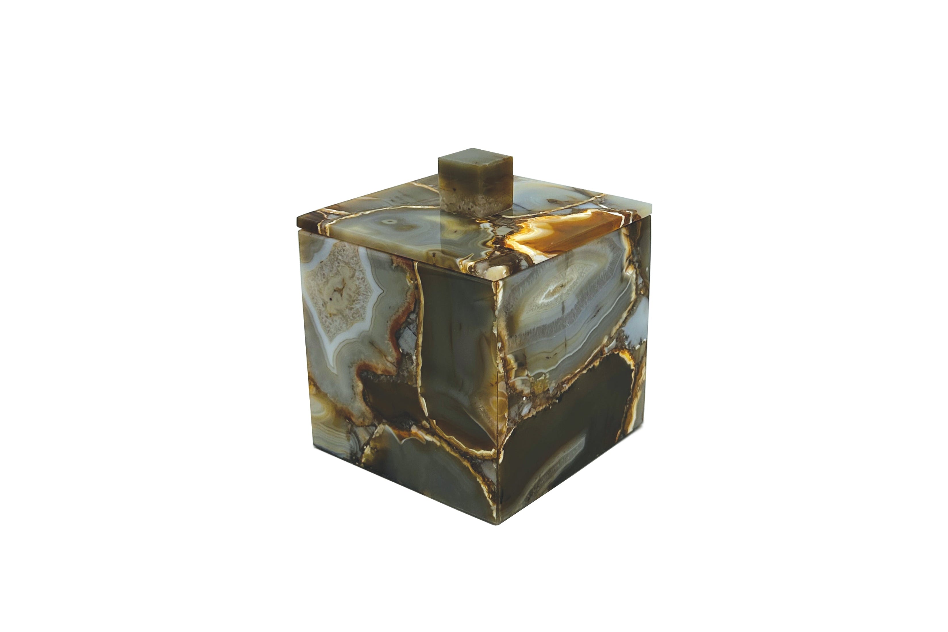 Natural Agate Square Container