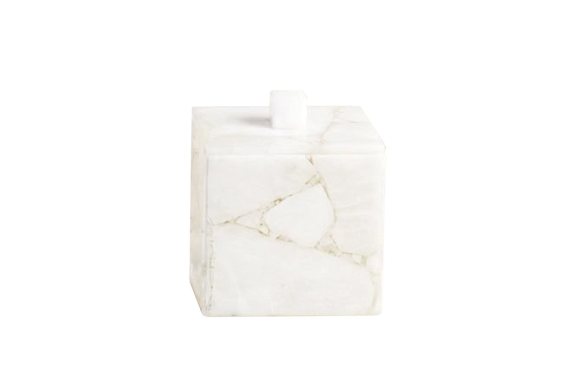 The Cream Quartz Square Container Milky Quartz Gemstone canister Taj
