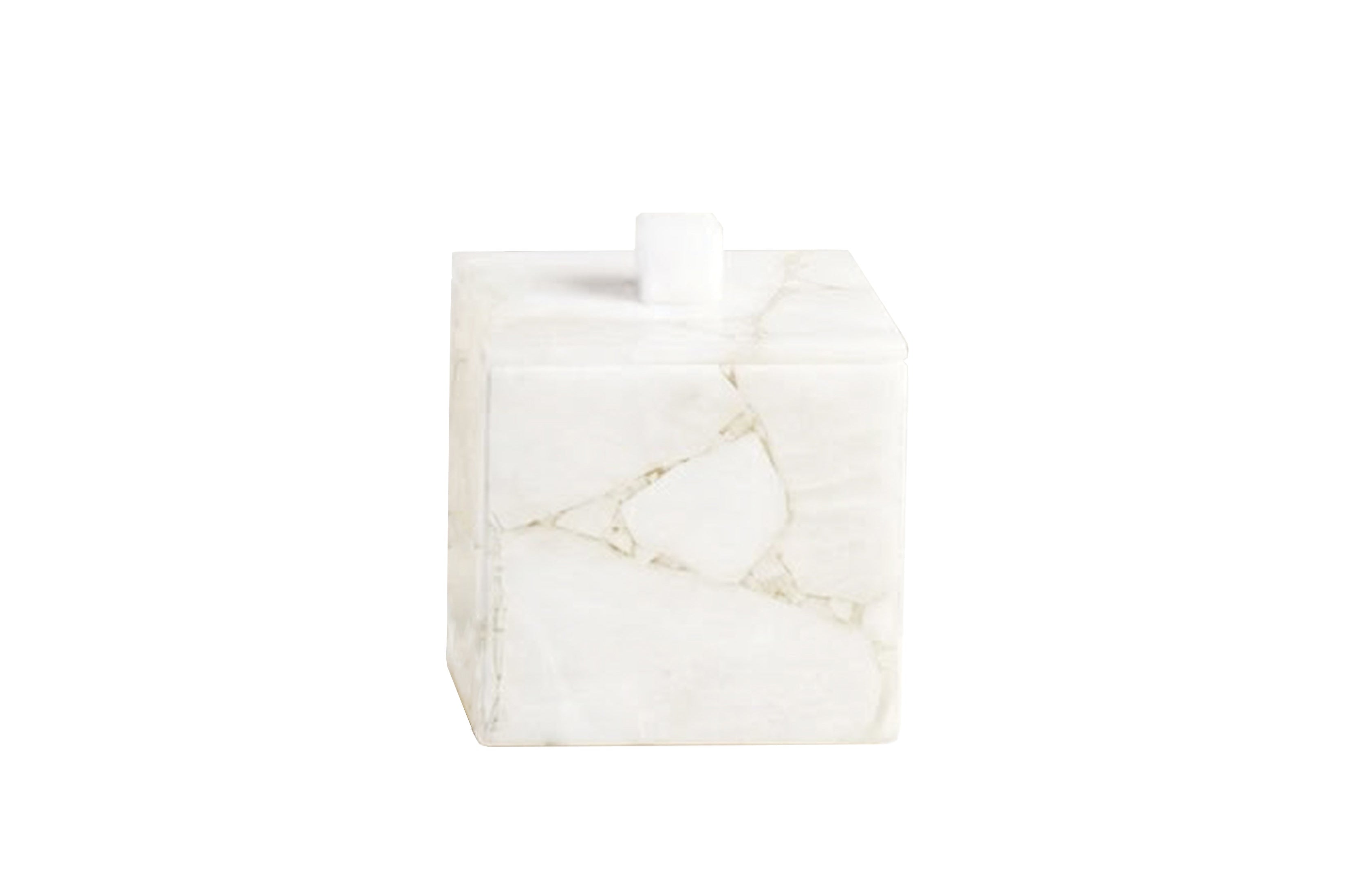The Cream Quartz Square Container Milky Quartz Gemstone canister Taj