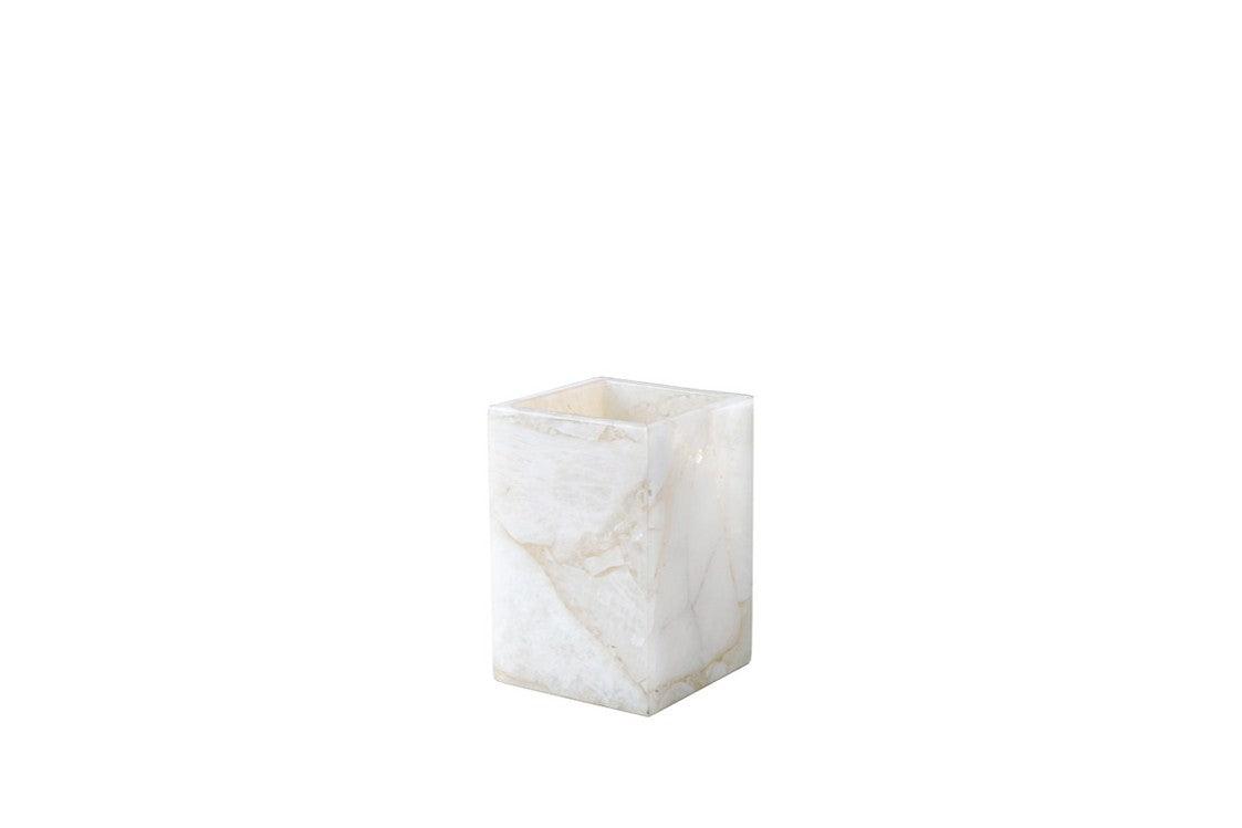 Milky White Quartz Brush Holder