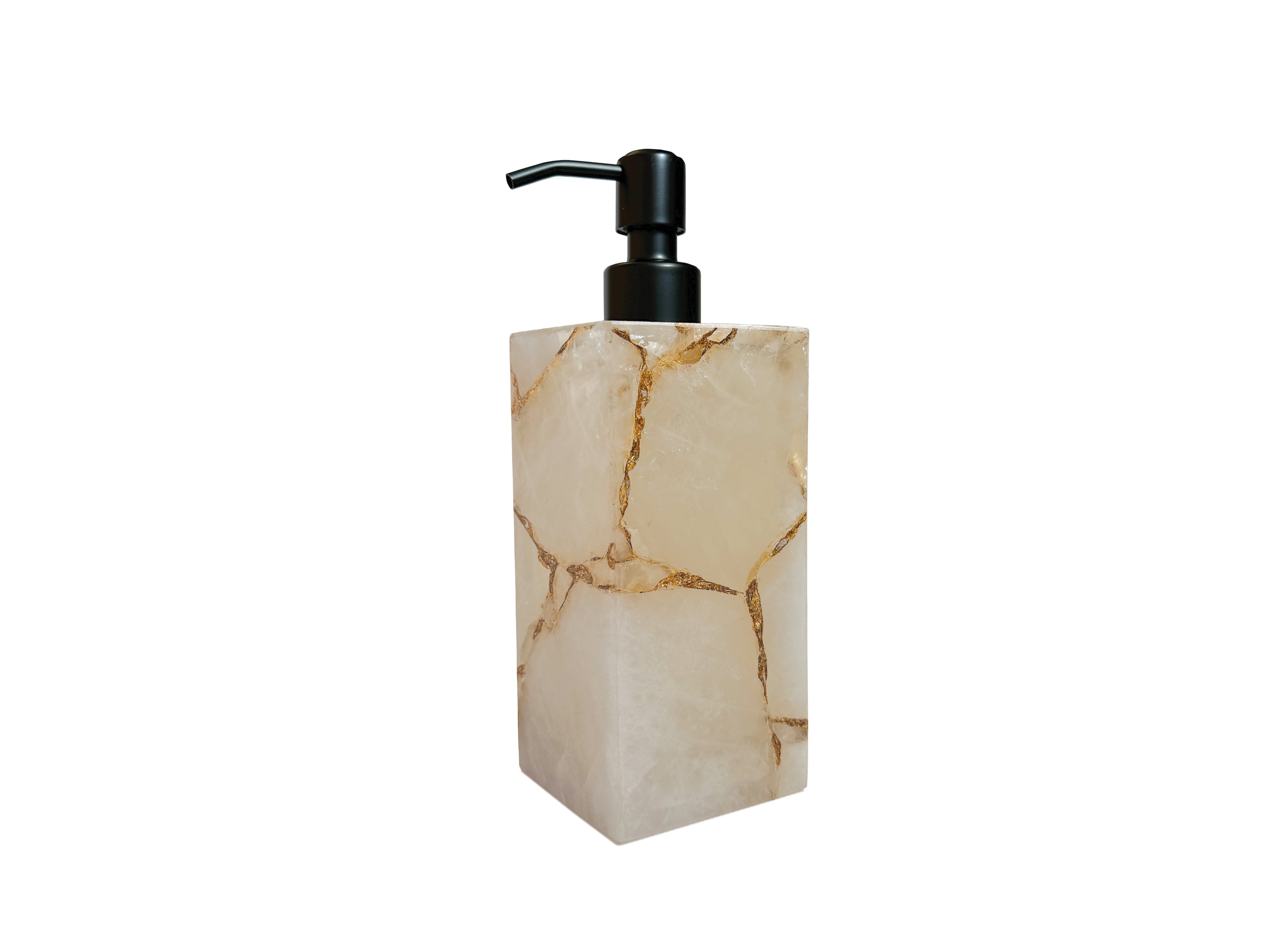 Rock Crystal with Gold foil Lotion Dispenser