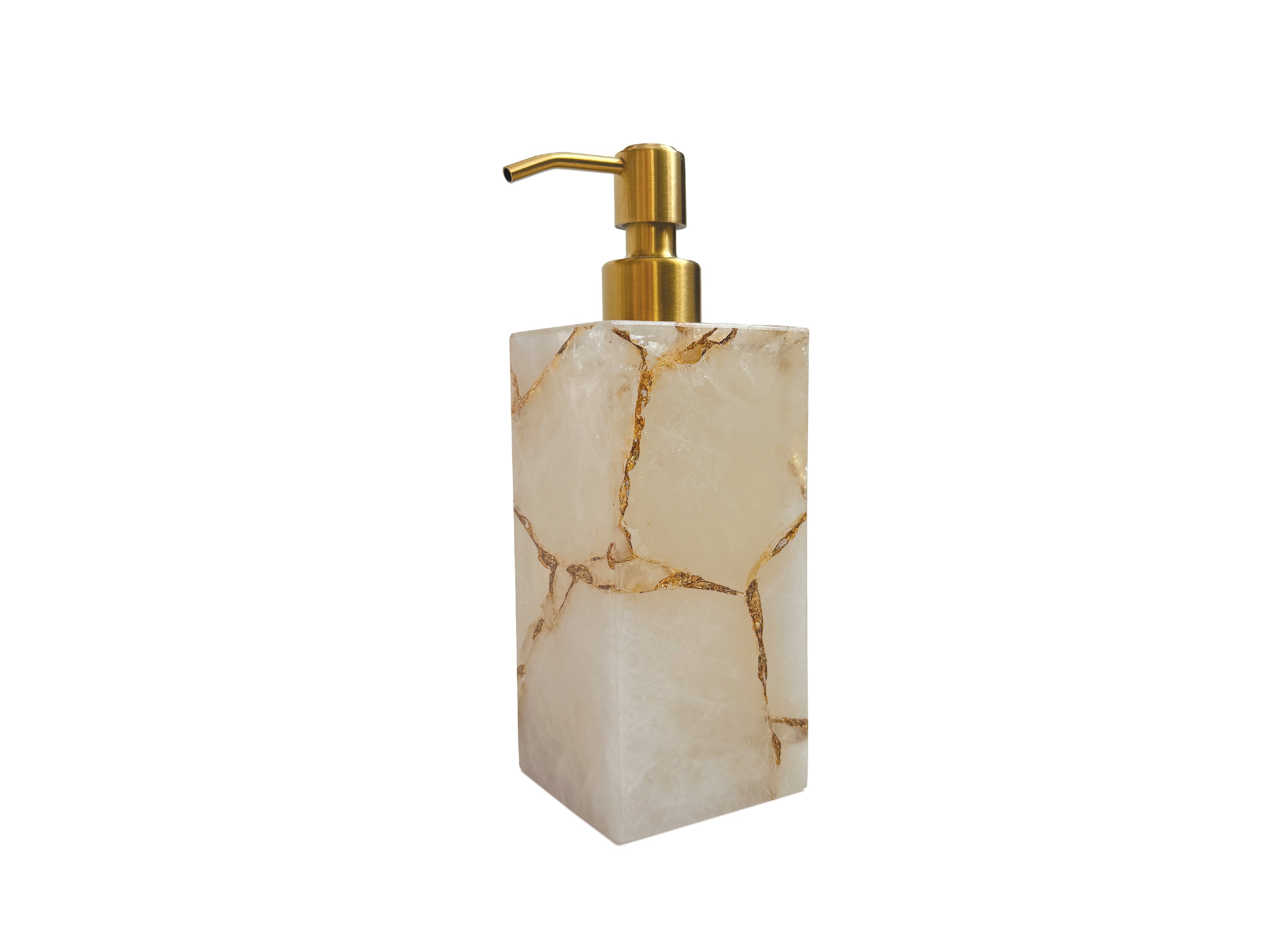 Rock Crystal with Gold foil Lotion Dispenser