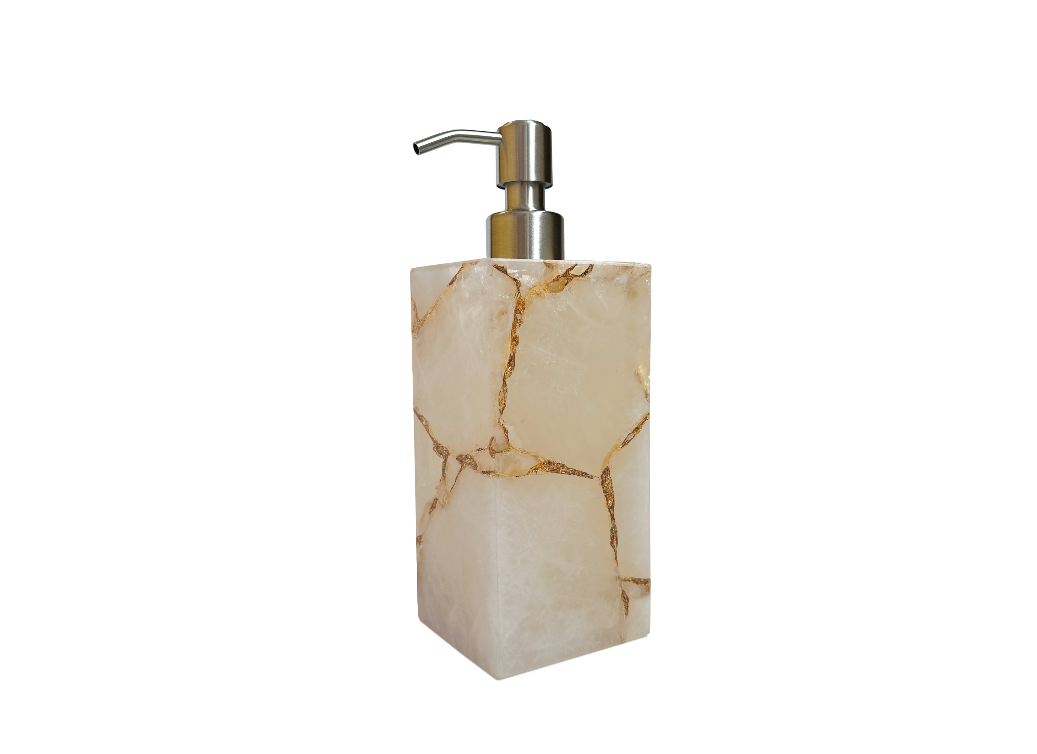 Rock Crystal with Gold foil Lotion Dispenser
