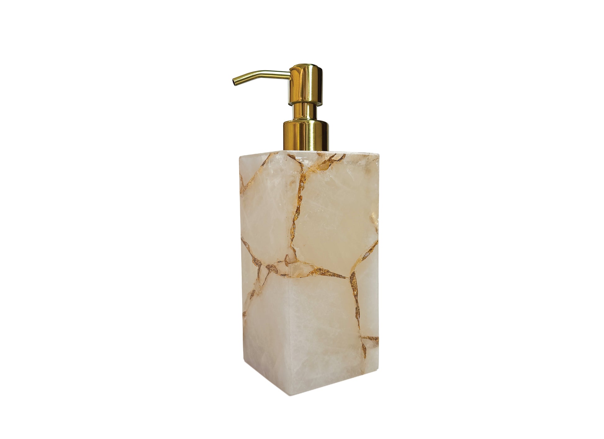 Rock Crystal with Gold foil Lotion Dispenser