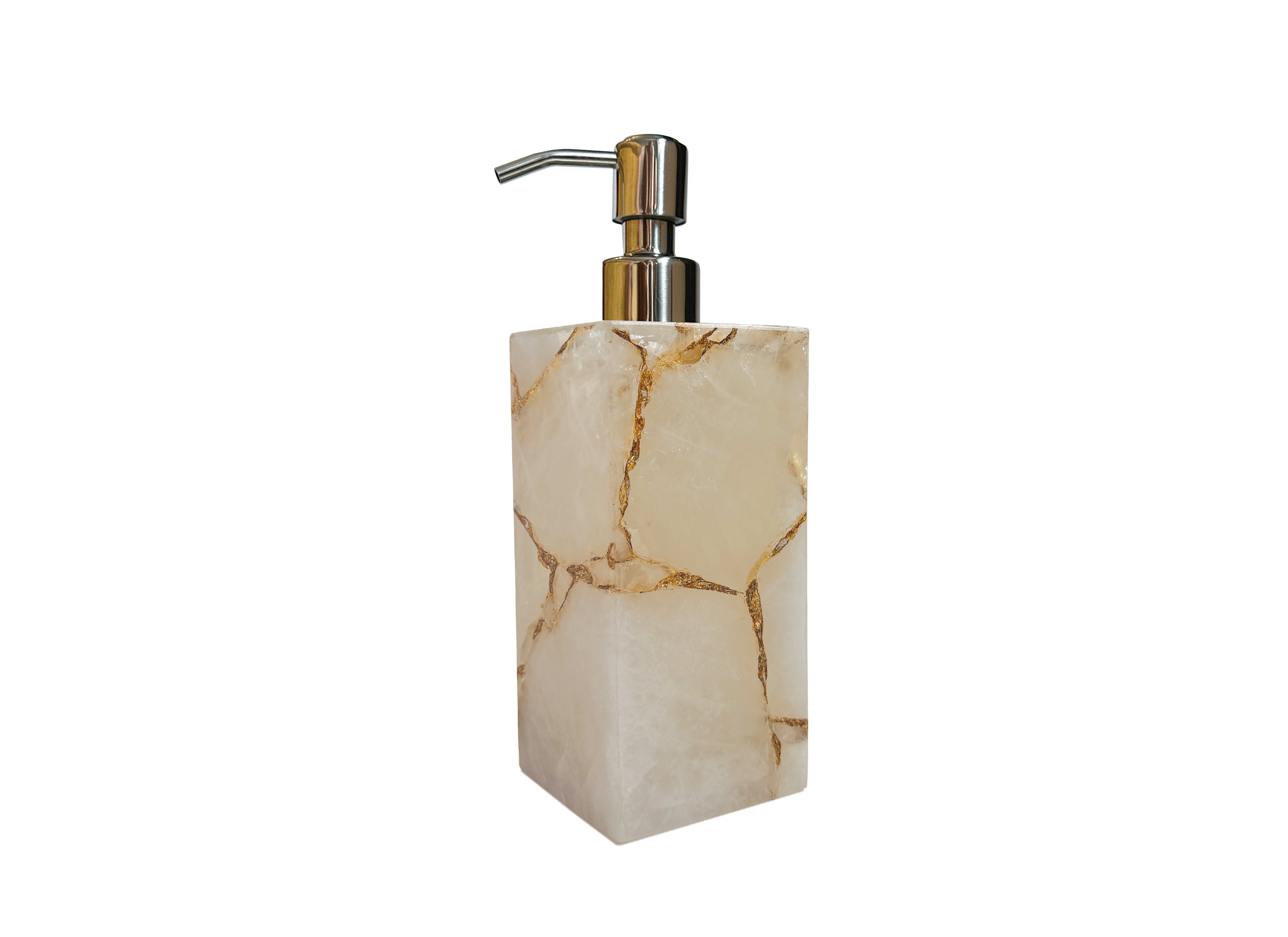 Rock Crystal with Gold foil Lotion Dispenser