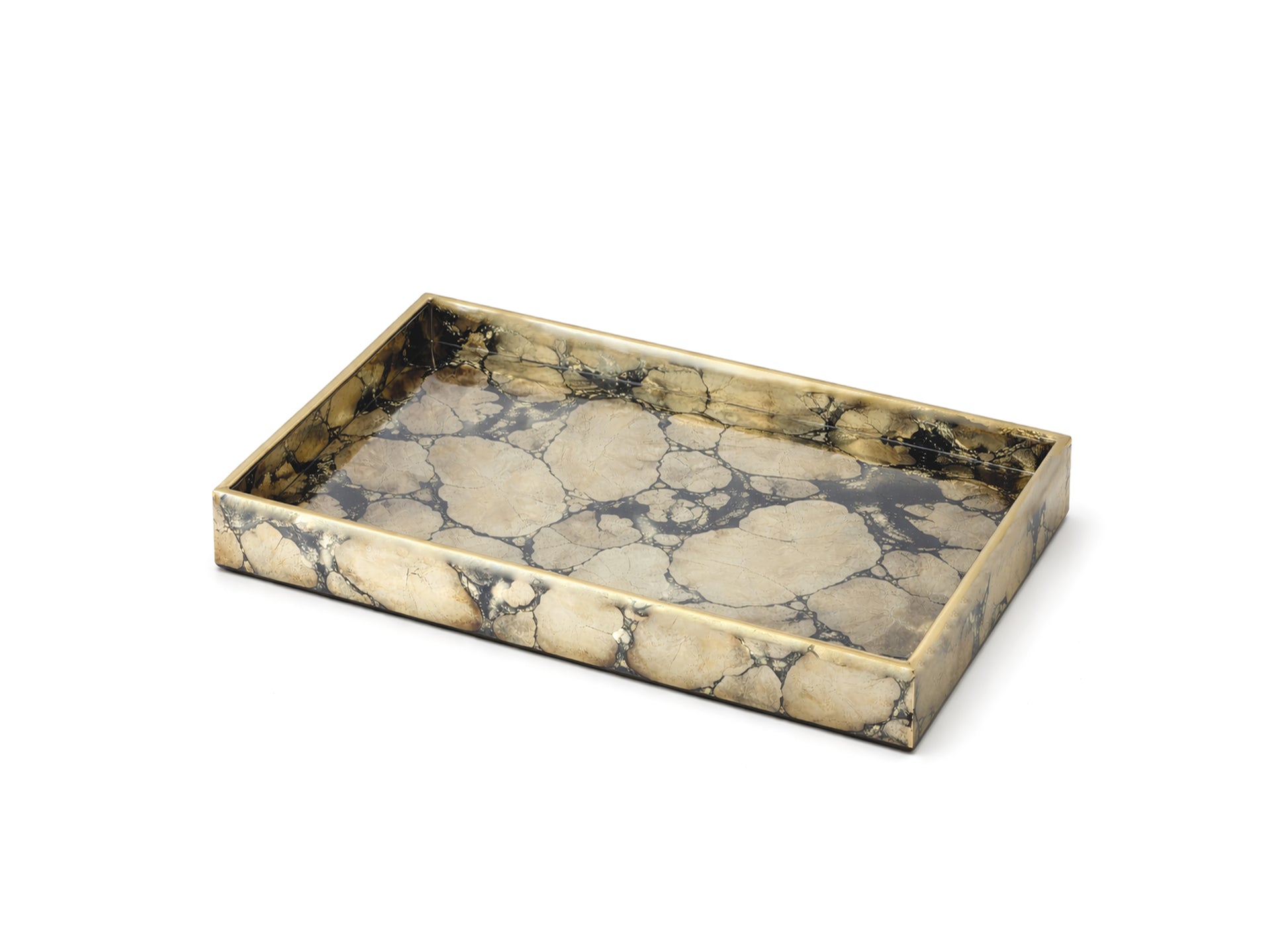 Gold Pyrite Vanity Tray Taj Gemstone towel holder