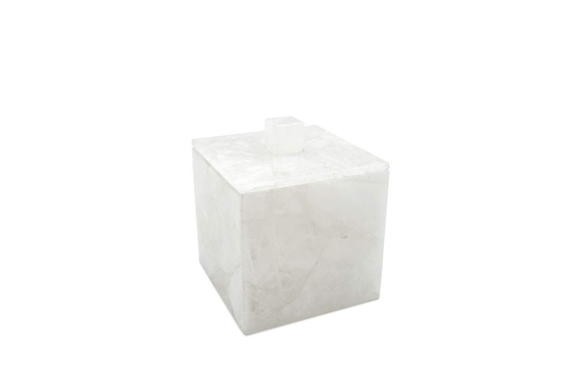 Snow White Quartz Square Container