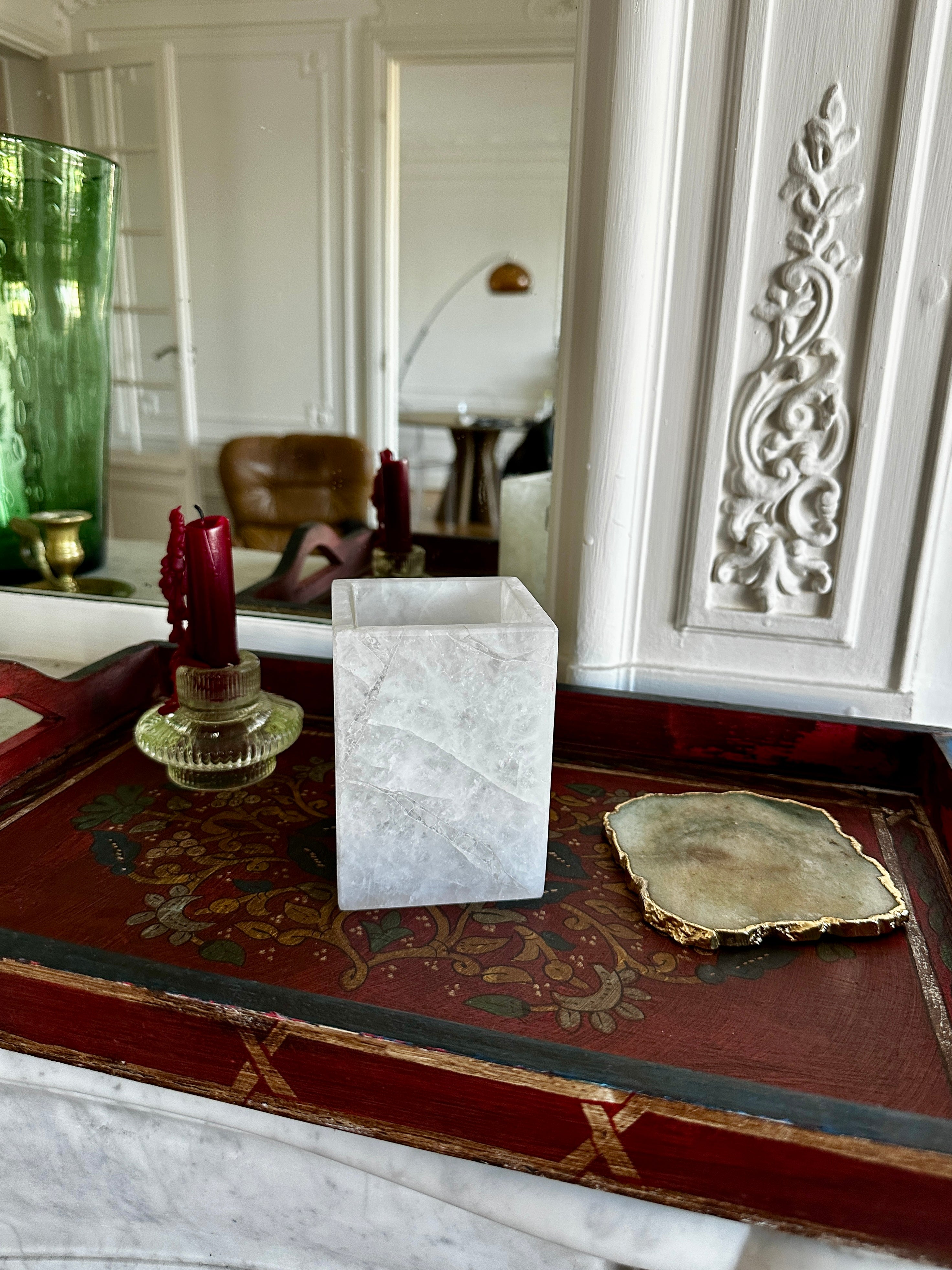 Snow Quartz Brush Holder