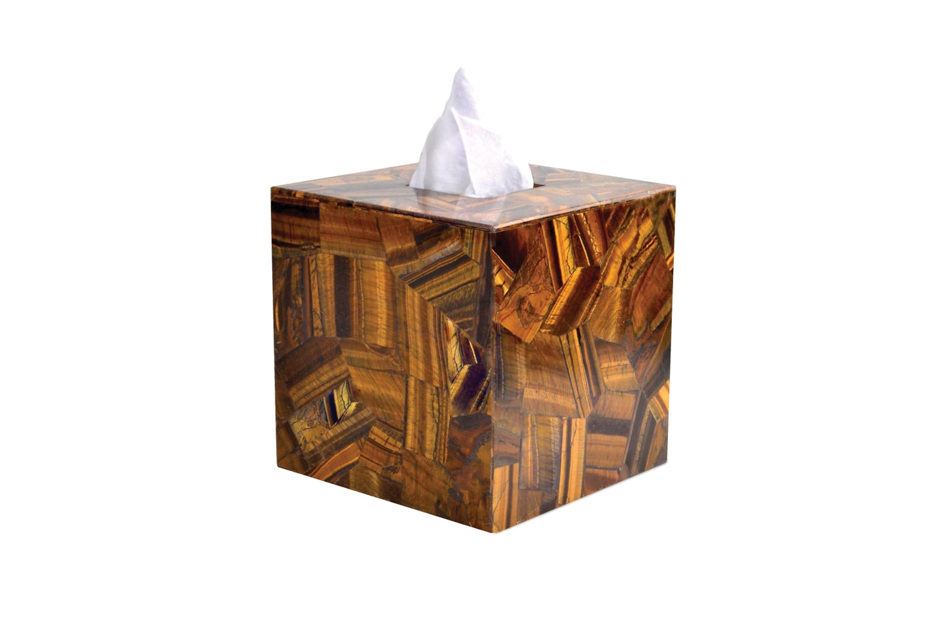 Tiger Eye Tissue Box Cover Taj Gemstone Tissue Boutique
