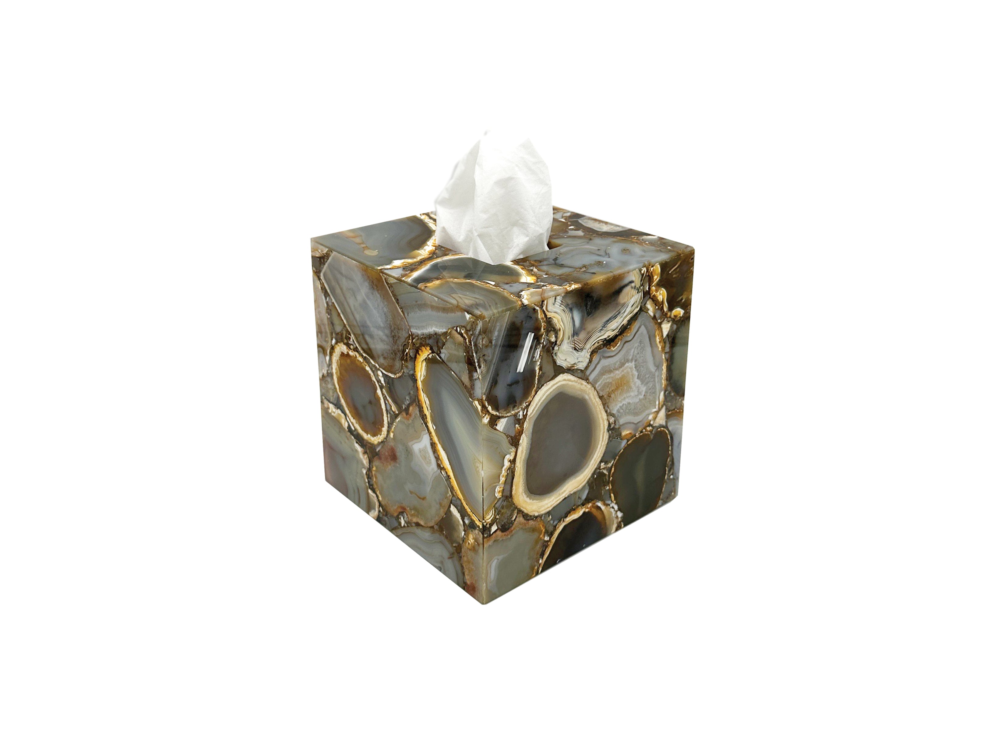 Natural Agate Tissue Box Cover