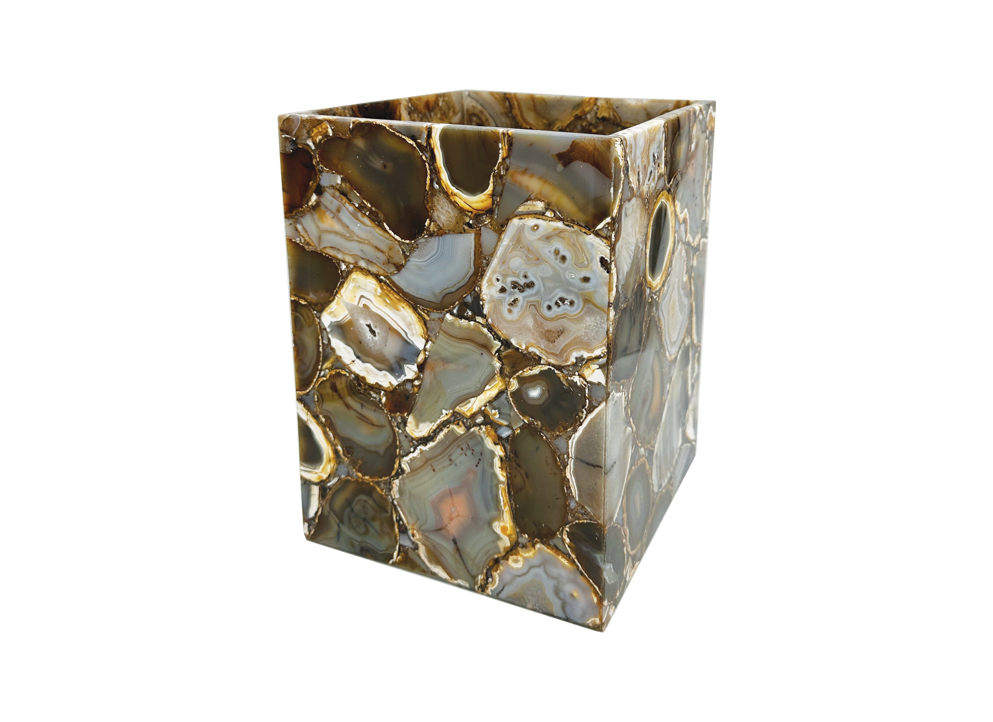 Natural Agate Waste bin